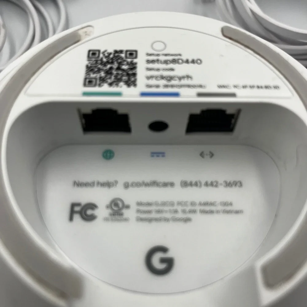 Google Wifi AC1200 Mesh Router Model GJ2CQ White w/ Power Adapter & Cable- Works